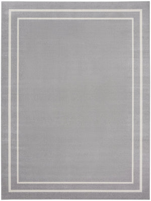 HomeRoots 9' Indoor Outdoor Area Rug in Gray and Ivory - Durable, Weather-Ready Design for Any Space 545478