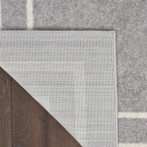 HomeRoots 9' Indoor Outdoor Area Rug in Gray and Ivory - Durable, Weather-Ready Design for Any Space 545478
