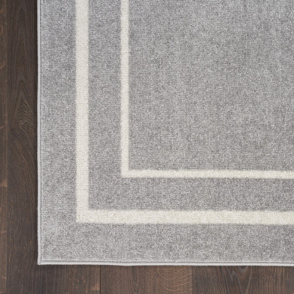 HomeRoots 9' Indoor Outdoor Area Rug in Gray and Ivory - Durable, Weather-Ready Design for Any Space 545478