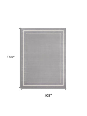 HomeRoots 9' Indoor Outdoor Area Rug in Gray and Ivory - Durable, Weather-Ready Design for Any Space 545478