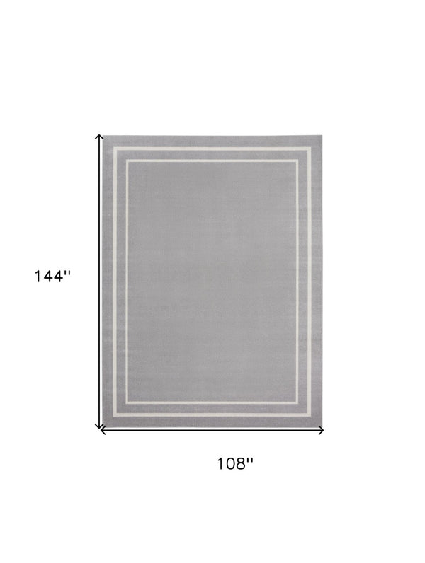 HomeRoots 9' Indoor Outdoor Area Rug in Gray and Ivory - Durable, Weather-Ready Design for Any Space 545478