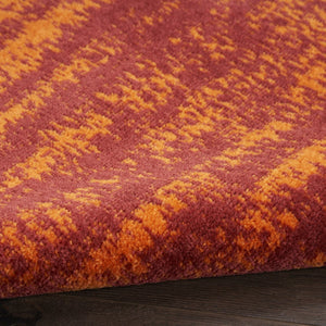 HomeRoots 9' Vibrant Red and Orange Abstract Area Rug for Indoor/Outdoor Use - Stylish, Durable, Low-Maintenance 545481