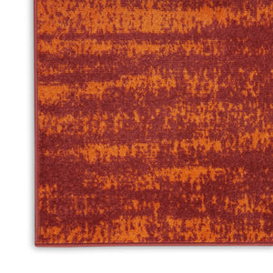 HomeRoots 9' Vibrant Red and Orange Abstract Area Rug for Indoor/Outdoor Use - Stylish, Durable, Low-Maintenance 545481