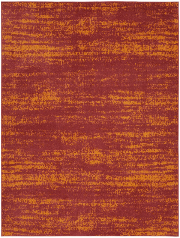 HomeRoots 9' Vibrant Red and Orange Abstract Area Rug for Indoor/Outdoor Use - Stylish, Durable, Low-Maintenance 545481