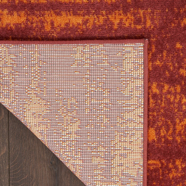 HomeRoots 9' Vibrant Red and Orange Abstract Area Rug for Indoor/Outdoor Use - Stylish, Durable, Low-Maintenance 545481