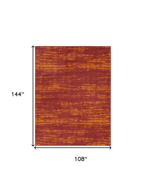 HomeRoots 9' Vibrant Red and Orange Abstract Area Rug for Indoor/Outdoor Use - Stylish, Durable, Low-Maintenance 545481
