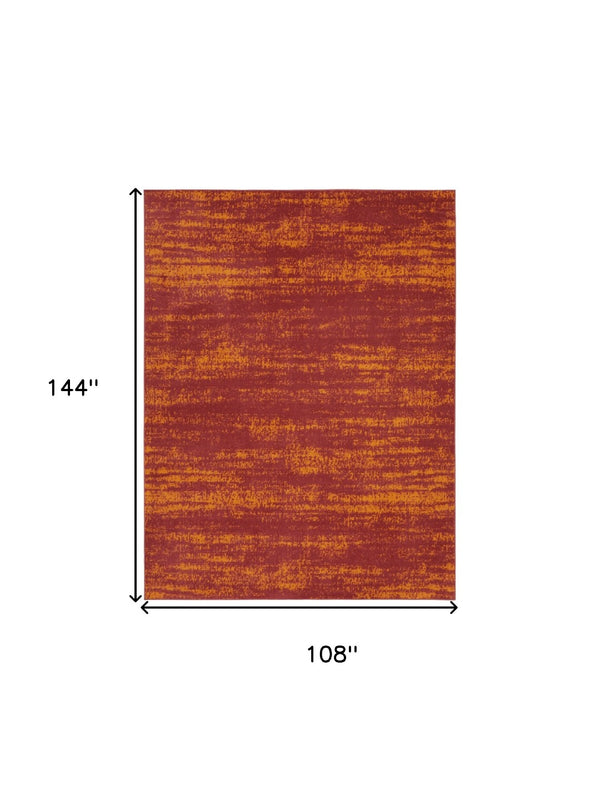 HomeRoots 9' Vibrant Red and Orange Abstract Area Rug for Indoor/Outdoor Use - Stylish, Durable, Low-Maintenance 545481