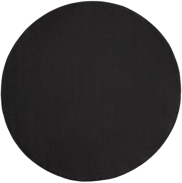 HomeRoots 10' Modern Black and Ivory Round Area Rug - Durable Indoor/Outdoor Design, Easy Care & Stylish Decor 545482