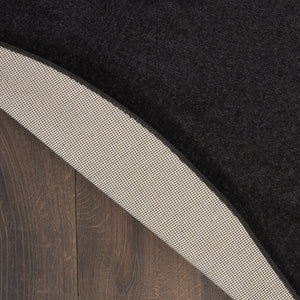 HomeRoots 10' Modern Black and Ivory Round Area Rug - Durable Indoor/Outdoor Design, Easy Care & Stylish Decor 545482