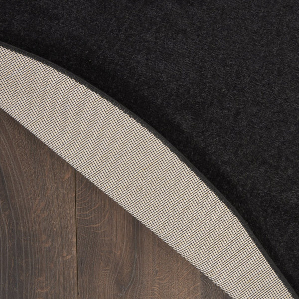 HomeRoots 10' Modern Black and Ivory Round Area Rug - Durable Indoor/Outdoor Design, Easy Care & Stylish Decor 545482