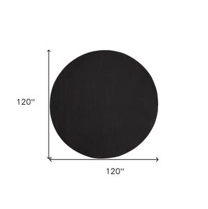 HomeRoots 10' Modern Black and Ivory Round Area Rug - Durable Indoor/Outdoor Design, Easy Care & Stylish Decor 545482