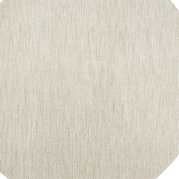 HomeRoots 10' Beige and Ivory Round Area Rug - Stylish Indoor/Outdoor Geometric Design for Any Space 545483
