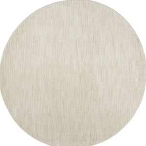 HomeRoots 10' Beige and Ivory Round Area Rug - Stylish Indoor/Outdoor Geometric Design for Any Space 545483