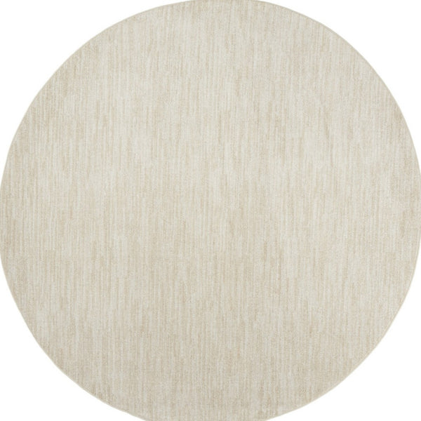 HomeRoots 10' Beige and Ivory Round Area Rug - Stylish Indoor/Outdoor Geometric Design for Any Space 545483