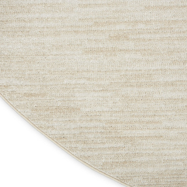 HomeRoots 10' Beige and Ivory Round Area Rug - Stylish Indoor/Outdoor Geometric Design for Any Space 545483