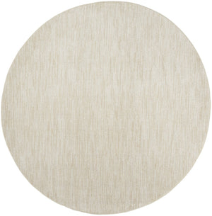 HomeRoots 10' Beige and Ivory Round Area Rug - Stylish Indoor/Outdoor Geometric Design for Any Space 545483