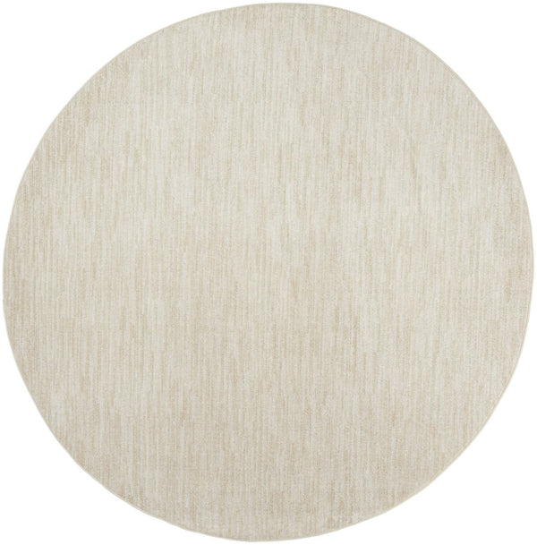 HomeRoots 10' Beige and Ivory Round Area Rug - Stylish Indoor/Outdoor Geometric Design for Any Space 545483