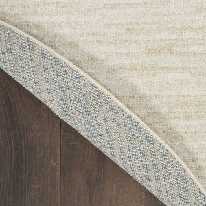 HomeRoots 10' Beige and Ivory Round Area Rug - Stylish Indoor/Outdoor Geometric Design for Any Space 545483