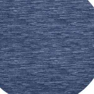 HomeRoots 10' Navy Blue & Denim Round Rug - Stylish Indoor/Outdoor Area Rug for Modern Décor & Easy Maintenance 545484