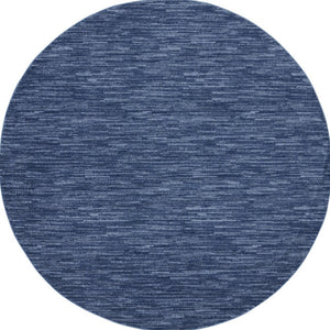 HomeRoots 10' Navy Blue & Denim Round Rug - Stylish Indoor/Outdoor Area Rug for Modern Décor & Easy Maintenance 545484