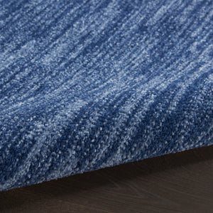 HomeRoots 10' Navy Blue & Denim Round Rug - Stylish Indoor/Outdoor Area Rug for Modern Décor & Easy Maintenance 545484