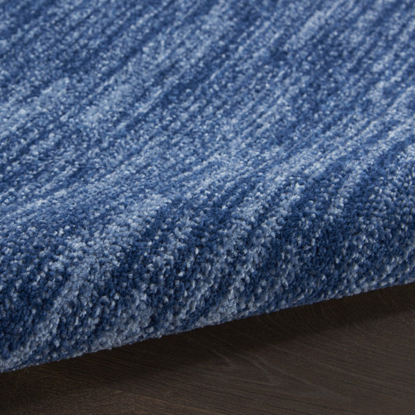HomeRoots 10' Navy Blue & Denim Round Rug - Stylish Indoor/Outdoor Area Rug for Modern Décor & Easy Maintenance 545484