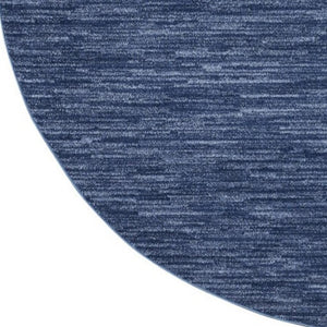 HomeRoots 10' Navy Blue & Denim Round Rug - Stylish Indoor/Outdoor Area Rug for Modern Décor & Easy Maintenance 545484