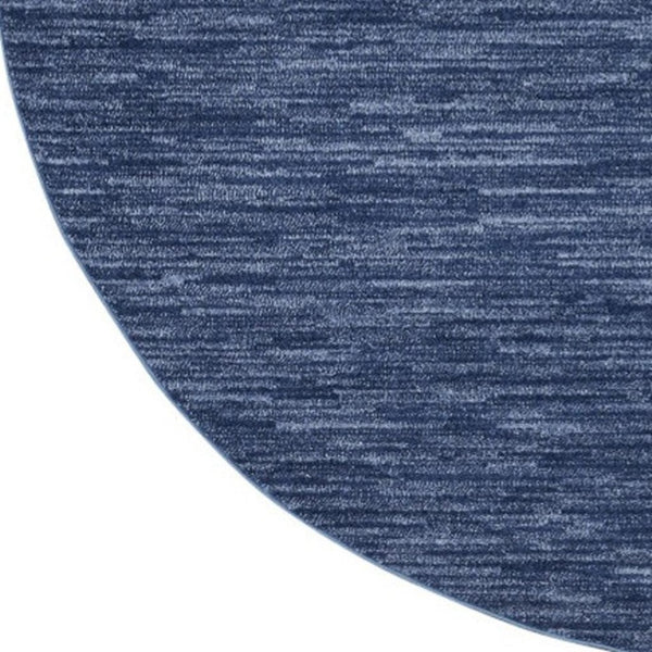 HomeRoots 10' Navy Blue & Denim Round Rug - Stylish Indoor/Outdoor Area Rug for Modern Décor & Easy Maintenance 545484