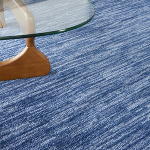 HomeRoots 10' Navy Blue & Denim Round Rug - Stylish Indoor/Outdoor Area Rug for Modern Décor & Easy Maintenance 545484