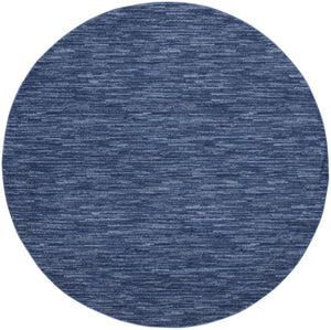 HomeRoots 10' Navy Blue & Denim Round Rug - Stylish Indoor/Outdoor Area Rug for Modern Décor & Easy Maintenance 545484