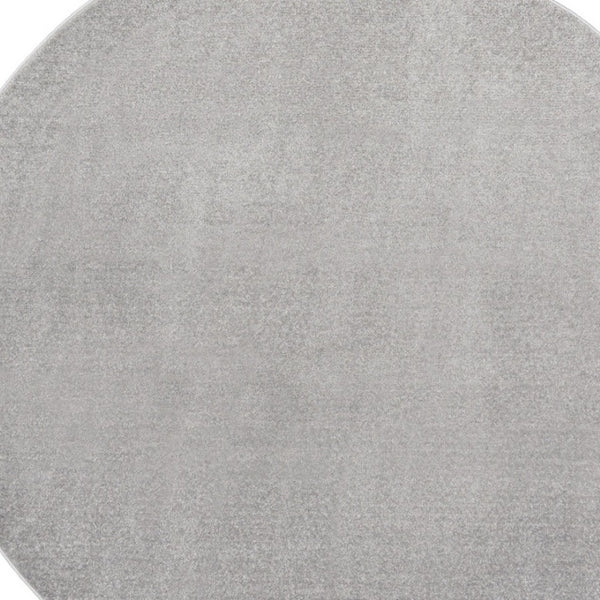 HomeRoots 10' Gray and Silver Round Area Rug – Stylish, Durable Design for Indoor & Outdoor Spaces, Easy Care! 545485