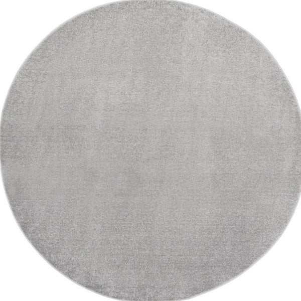 HomeRoots 10' Gray and Silver Round Area Rug – Stylish, Durable Design for Indoor & Outdoor Spaces, Easy Care! 545485