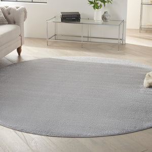 HomeRoots 10' Gray and Silver Round Area Rug – Stylish, Durable Design for Indoor & Outdoor Spaces, Easy Care! 545485