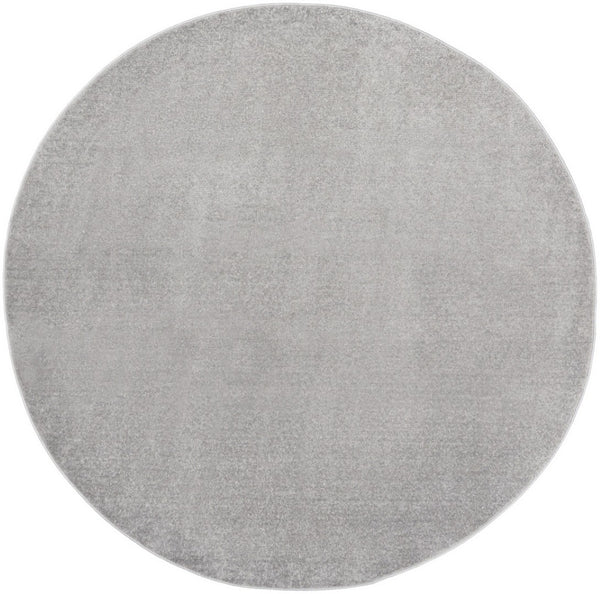 HomeRoots 10' Gray and Silver Round Area Rug – Stylish, Durable Design for Indoor & Outdoor Spaces, Easy Care! 545485