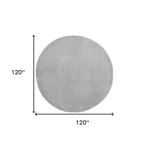 HomeRoots 10' Gray and Silver Round Area Rug – Stylish, Durable Design for Indoor & Outdoor Spaces, Easy Care! 545485