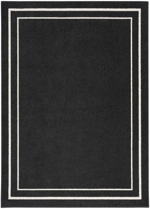 HomeRoots 6' X 9' Black and Ivory Indoor-Outdoor Area Rug - Durable, Stylish, Versatile for Every Space! 545490