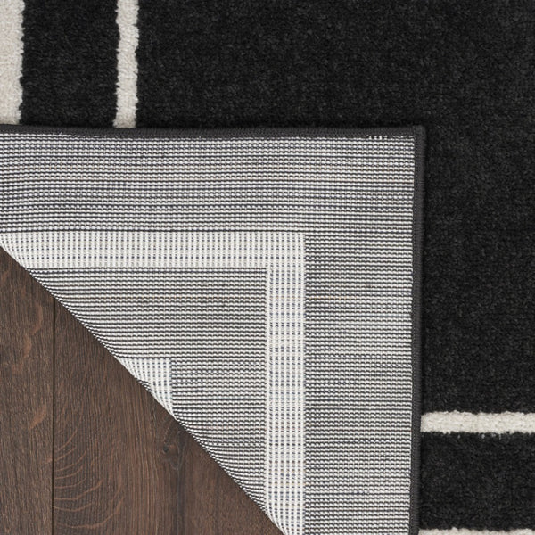 HomeRoots 8' X 10' Black and Ivory Area Rug - Durable Indoor/Outdoor Design for Stylish Spaces & Easy Maintenance 545491
