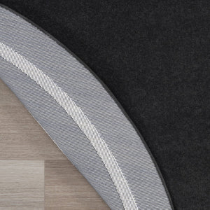 HomeRoots 8' Black And Ivory Round Area Rug - Stylish, Durable, Versatile for Indoor/Outdoor Spaces & High Traffic 545492