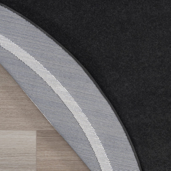 HomeRoots 8' Black And Ivory Round Area Rug - Stylish, Durable, Versatile for Indoor/Outdoor Spaces & High Traffic 545492