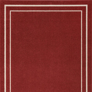 HomeRoots 6' Stylish Brick Red and Ivory Indoor-Outdoor Area Rug - Durable, Weather-Resistant, Easy Care! 545497