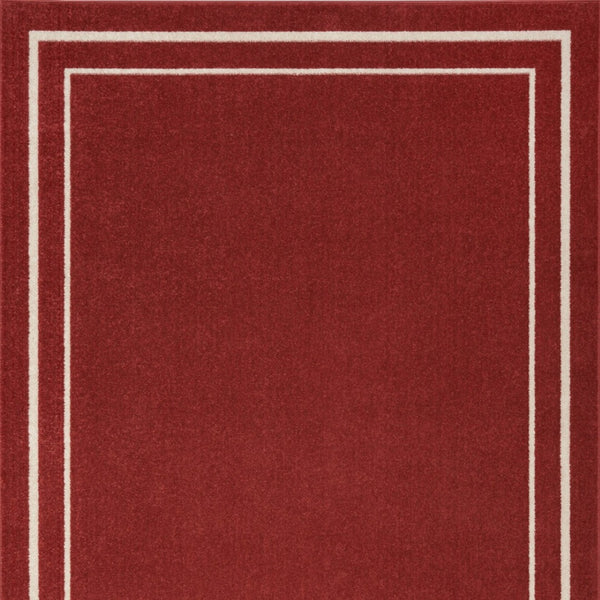 HomeRoots 6' Stylish Brick Red and Ivory Indoor-Outdoor Area Rug - Durable, Weather-Resistant, Easy Care! 545497