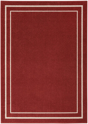 HomeRoots 6' Stylish Brick Red and Ivory Indoor-Outdoor Area Rug - Durable, Weather-Resistant, Easy Care! 545497