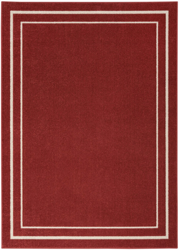 HomeRoots 6' Stylish Brick Red and Ivory Indoor-Outdoor Area Rug - Durable, Weather-Resistant, Easy Care! 545497