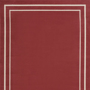 HomeRoots 8' X 10' Elegant Brick Red & Ivory Area Rug - Durable Indoor/Outdoor Accent for Stylish Spaces 545498