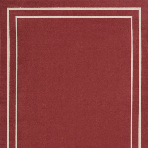 HomeRoots 8' X 10' Elegant Brick Red & Ivory Area Rug - Durable Indoor/Outdoor Accent for Stylish Spaces 545498