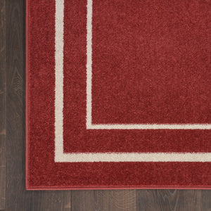 HomeRoots 8' X 10' Elegant Brick Red & Ivory Area Rug - Durable Indoor/Outdoor Accent for Stylish Spaces 545498