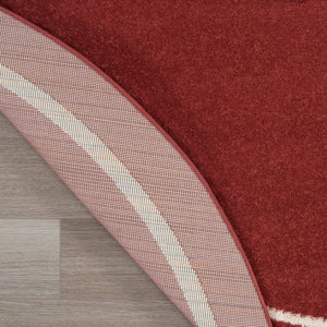 HomeRoots 8' Brick Red and Ivory Round Area Rug - Durable, Geometric Design for Indoor & Outdoor Elegance 545499