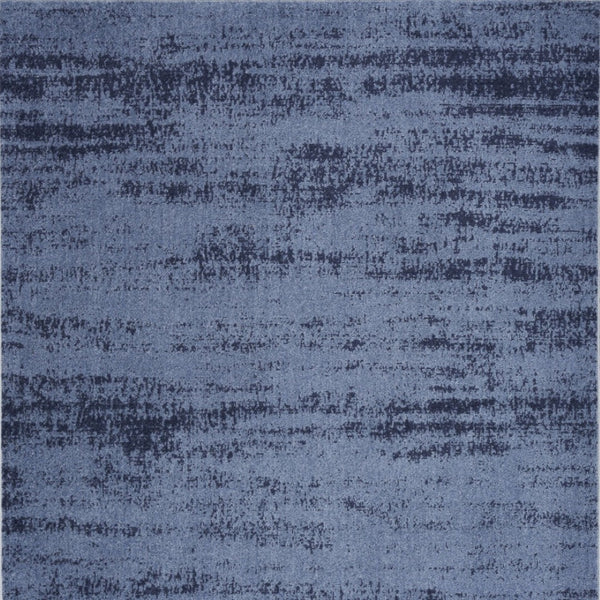 HomeRoots 6' Abstract Indoor Outdoor Area Rug in Denim & Navy Blue - Durable, Easy-Care, Modern Design! 545504