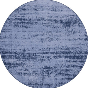 HomeRoots 8' Round Abstract Area Rug in Denim & Navy Blue - Durable, Stylish for Indoor/Outdoor Use! 545506