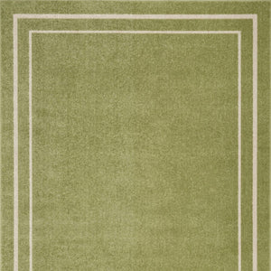 HomeRoots 6' X 9' Green and Ivory Indoor/Outdoor Area Rug - Durable, Easy-Care, Stylish for Any Space! 545511